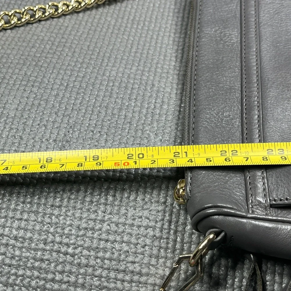 Rebecca Minkoff‎ Mini MAC Crossbody Bag Gray Leather Pockets Casual Chain Strap
